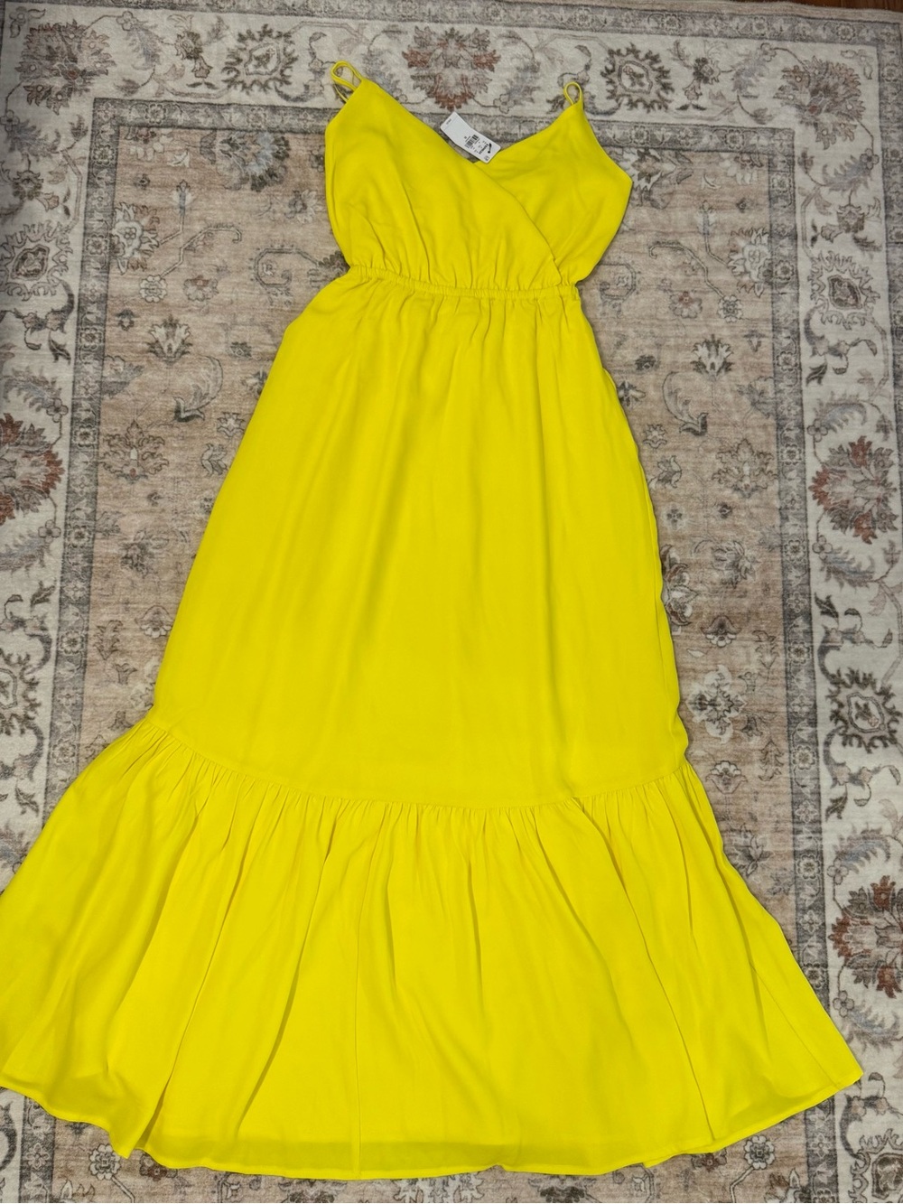Express Bright Yellow Spaghetti-Strap Maxi Dress